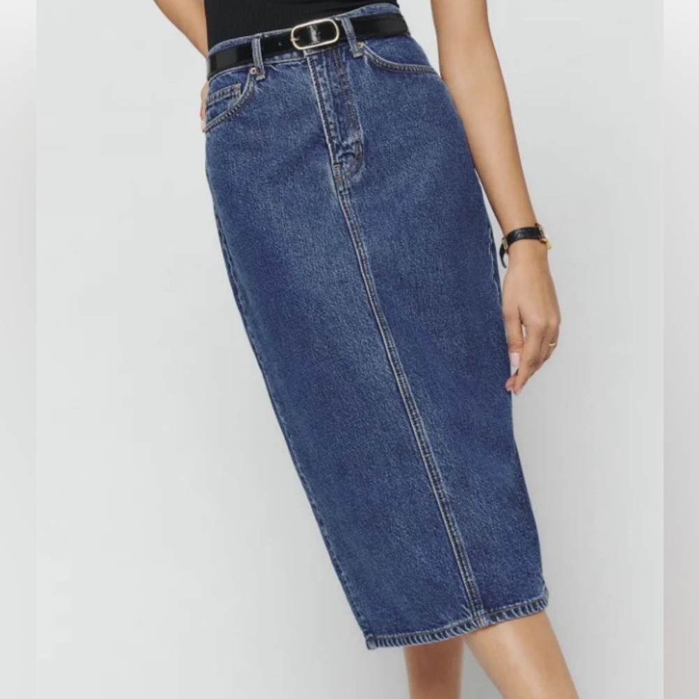Reformation Long Denim Skirt